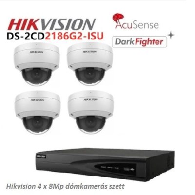 Hikvision 4x8Mp dómk. szett